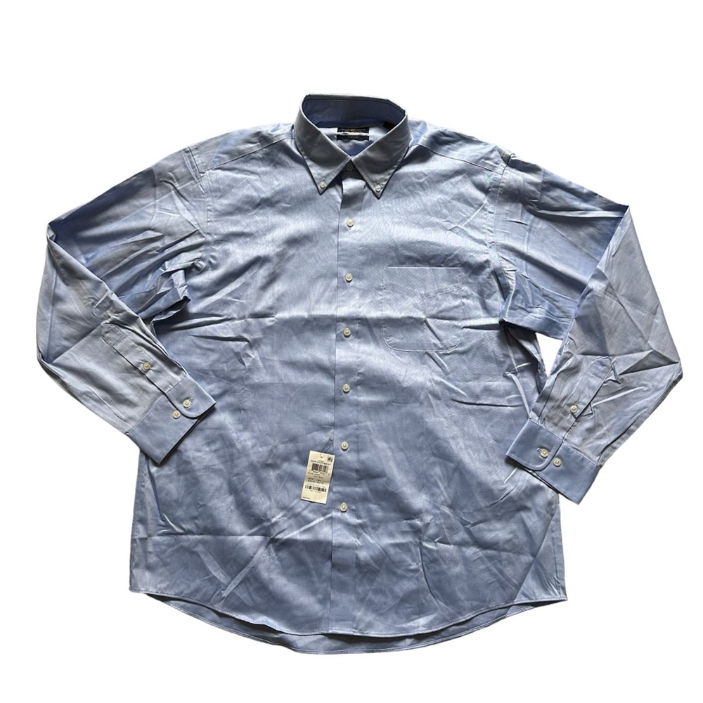 Club Room Men’s Button Down Dress Shirt‎ Light Blue Neck 16.5